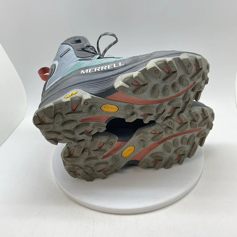 Merrell Boots Womens 8.5 Moab Speed Thermo Mid WP Primaloft Blue J067016 Hiking
